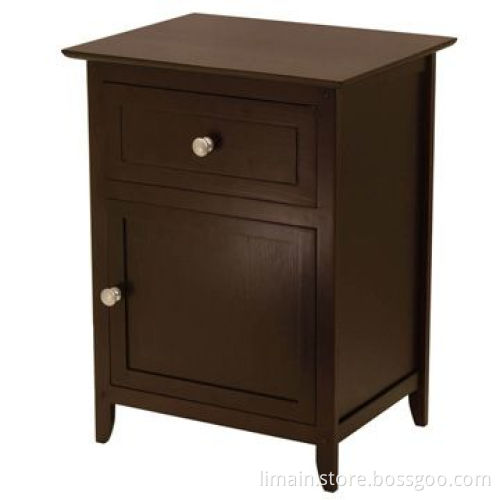Nightstand with Espresso Finish and Tapered Legs